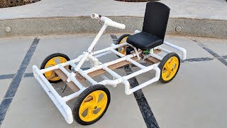 How to Make a Go kart / Electric car using PVC pipe at Home