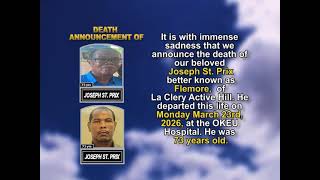 Joseph St. Prix  ~ Short Obituary