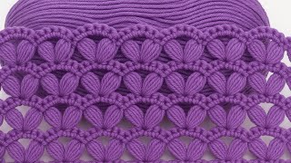 Gorgeous Crochet Stitch 💜 Puff Stitch Hearts 💜 Two Row Repeat 