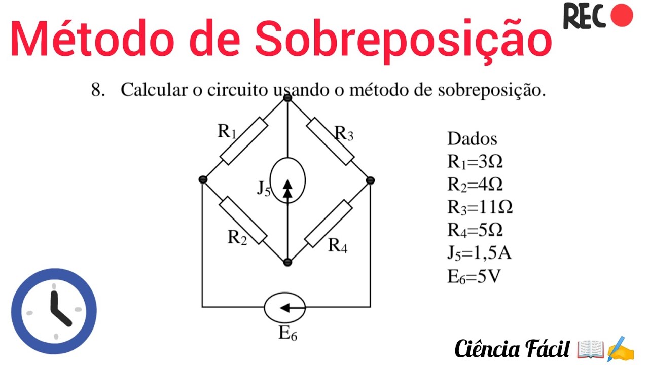 Método de Sobreposição. Exercício Resolvido passo a passo de forma Fácil- Análise de circuitos 1