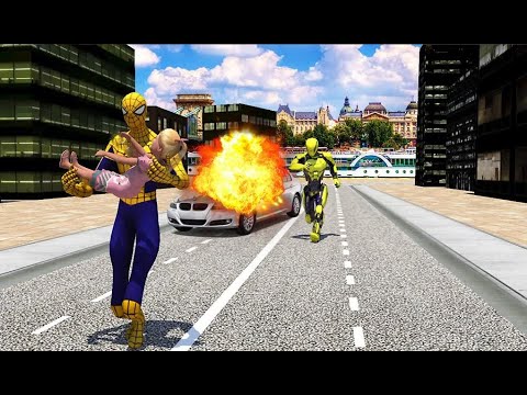 Amazing Flying Spider Crime City Rescue | Incredible Spider Vs Futuristic City Robot