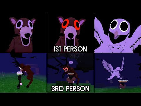 1st Person vs 3rd Person POV ALL JUMPSCARES - 99 Nights in the Forest [ROBLOX]