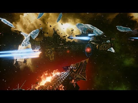 Space Marines (Dark Angels) vs Chaos! Rank 75 - Battlefleet Gothic Armada