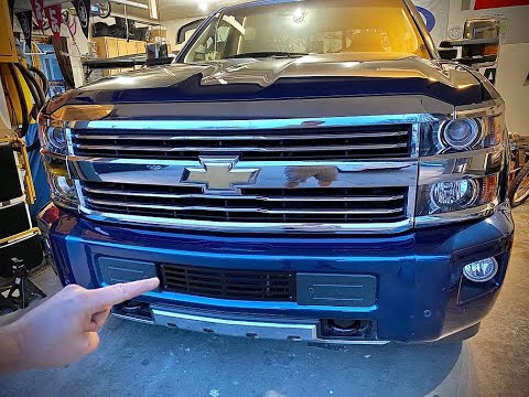 2015 Silverado 2500HD aftermarket bumper grill. Nice easy mod.