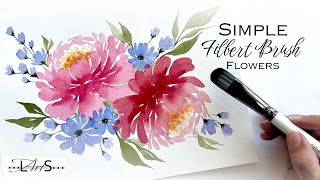 ATTENTION! Loose & Lovely! 😍 Fun, Easy, Quick Step-by-Step Watercolor Peony Flowers! Filbert Brush
