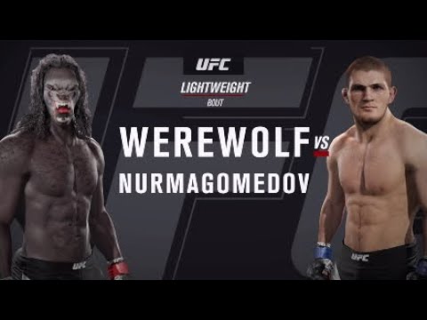 Werewolf vs. Khabib Nurmagomedov (EA sports UFC 2) - CPU vs. CPU - Crazy UFC 👊🤪