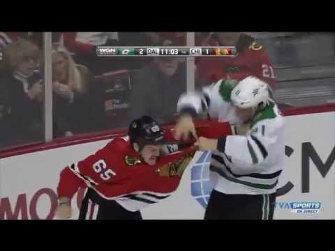 Andrew Shaw vs. Antoine Roussel Fight FRENCH CALL 11/16/2014