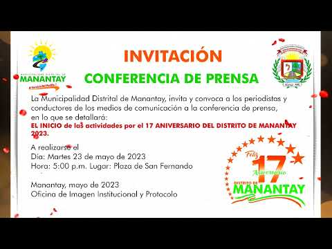 17 ANIVERSARIO DEL DISTRITO DE MANANTAY, video de YouTube
