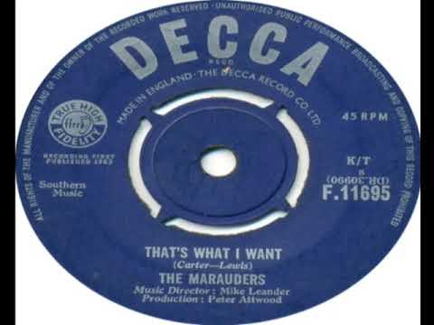 Marauders UK   That's What I Want 1963