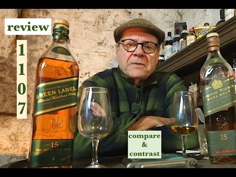 ralfy review 1107 Extras - Johnnie Walker Green Label comparison 1998 & 2018.