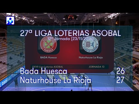 LIGA LOTERIAS ASOBAL J12 Bada Huesca - Naturhouse La Rioja 26 - 27