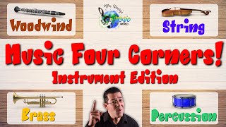 Four Corners Music Game: Instrument Identification Version | Classroom Brain Break