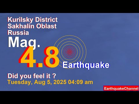 Sea of Okhotsk, 36 km Northeast of Ostrov Atlasova Island, Sakhalin Oblast, Russia Earthquake toda
