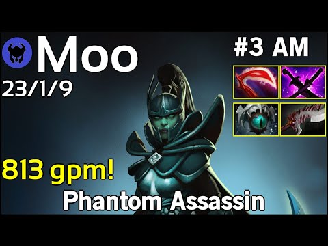 813 gpm! Moo [J.Storm] plays Phantom Assassin!!! Dota 2