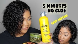 Lazy 5 Minute Lace Wig Install  No Glue Needed