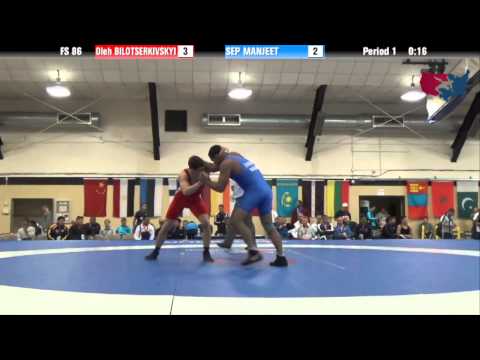 86 KG R16 - Oleh Bilotserkivskyi (UKR) vs Sep Manjeet (IND)