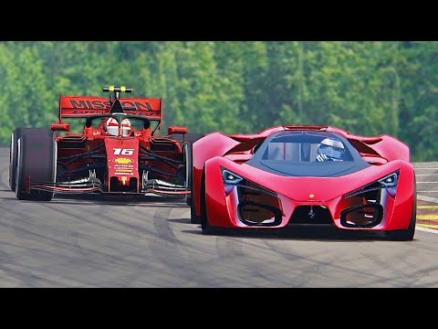 Ferrari F1 2019 vs Ferrari F80 Concept - Spa