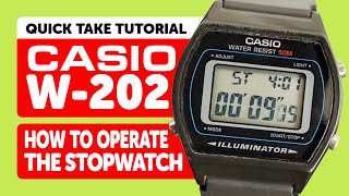 CASIO W-202 (3294) - HOW TO OPERATE THE STOPWATCH