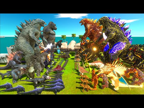 Dark Monster War - Team Dark Godzilla 2014 x Kong VS Team Thunder Godzilla x Godzilla Rock Monster