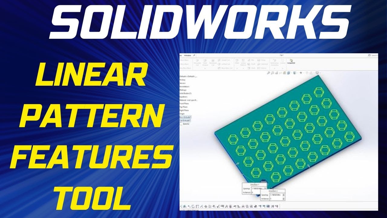 How to Use SolidWorks Linear Pattern Features Tool - SolidWorks Beginner's Tutorial