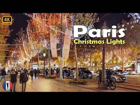 🇫🇷 Paris Christmas Lights 2025 - Champs-Élysées & Avenue Montaigne - France Walking Tour 4k60fps