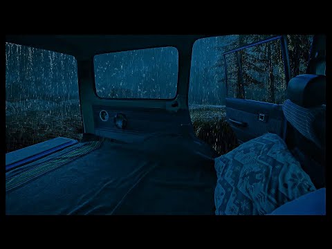 10 Hours⚡️Leave It All To Sink Into Heavy Rain And Thunderstorms Outside - Relax And Sleep In Car