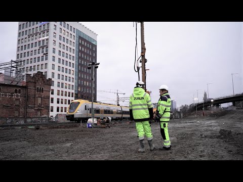 Jetgrouting: Entrance to the tunnel for Västlänken