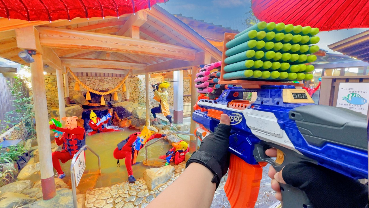 Nerf War | Amusement Park Battle 147 (Nerf First Person Shooter)
