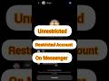 How to Fix "Restricted Account" on Messenger 🔒👀| Unrestricted in Minutes! #shorts  #ytshorts