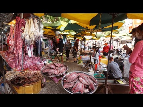 Morning Market Scenes - Walking Around New Century Plaza Market @Pochentong Phnom Penh