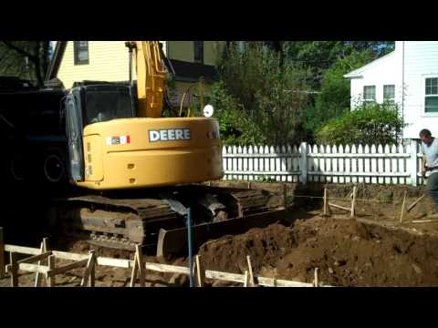 Excavating and Forming a Gunite Swimming Pool in Massachusetts.
