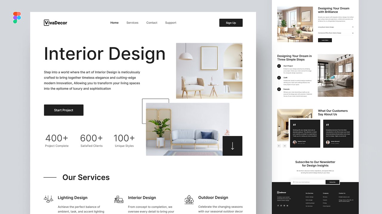 Figma Web Design: Modern Interior Design Website (+ free files 🎁)