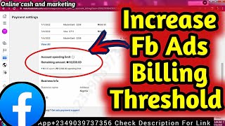 How To Increase Facebook Ads Payment Threshold , Set Account Spending Limit