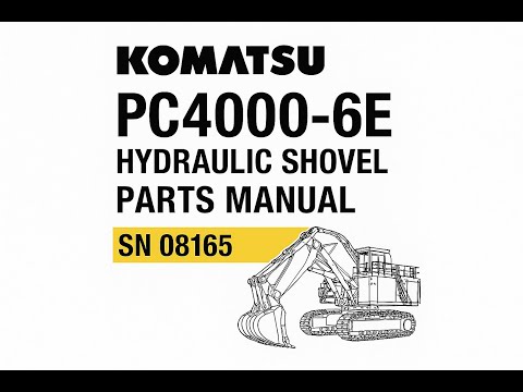 Komatsu PC4000-6E Hydraulic Shovel Parts Manual SN 08165