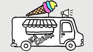 how to draw a ice cream truck step by step - मुफ्त ऑनलाइन वीडियो