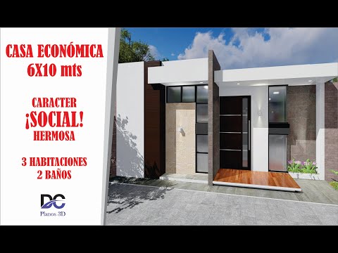CASA ECONÓMICA DE 6X10 MODERNA | #3 ALCOBAS #2 BAÑOS