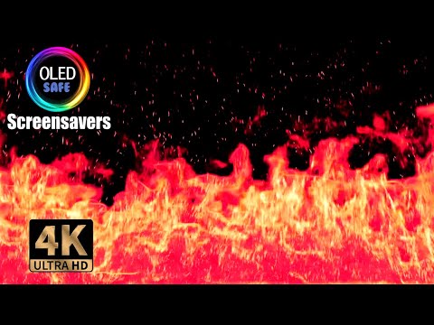 Red Flames Screensaver - Blazing - 4K - 10 Hours - OLED Safe - No Burn-in