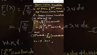 Obtain Fourier cosine Transform of f(x) = e^(-Bx) _ shorts