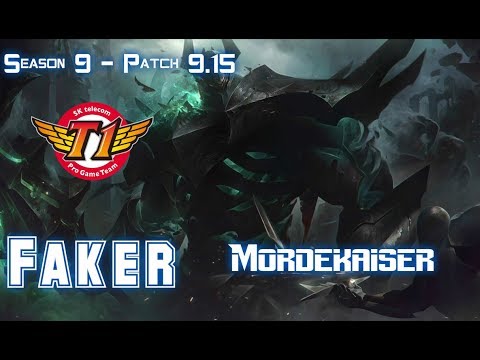 SKT T1 Faker MORDEKAISER vs AKALI Mid - Patch 9.15 KR Ranked