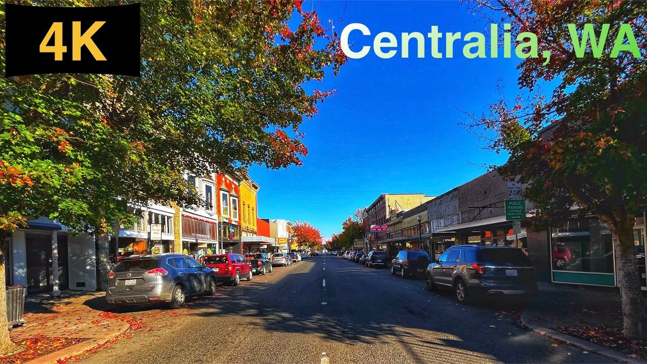 Downtown Centralia, WA Driving Tour in Fall 2023.