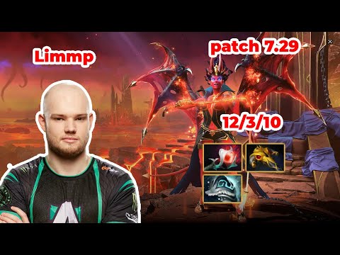 Limmp Queen of Pain Mid - DOTA 2 7.29 - MMR rank - Dota2 Gameplay [Learn To PRO dota2]