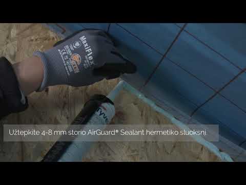Kaip pritvirtinti DuPont™ AirGuard® garo izoliacinę plėvelę?