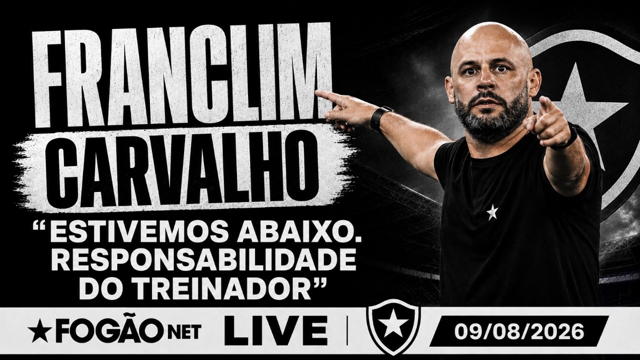 LIVE | Franclim admite ‘jogo pobre’ do Botafogo; técnico explica ausência de Santi Rodríguez
