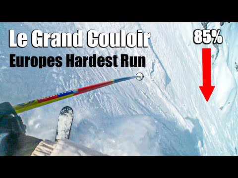 Le Grand Couloir Ski Run Done by Intermediate Skier (Hardest In Europe)