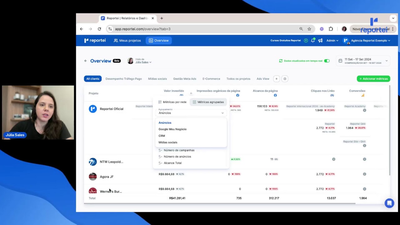 Treinamento Setembro/24: Reportei na prática