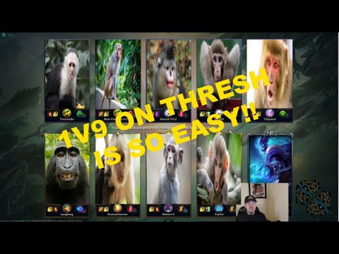 1v9 ON THRESH IS SO EASY!!! (League of Legends)