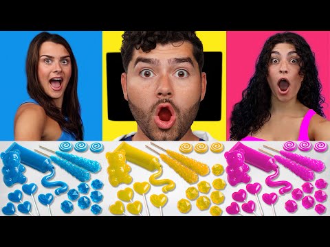 Челлендж: еда одного цвета против кариеса! (Красный против синего против жёлтого)