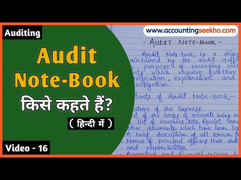 Audit Note Book क्या है || What Is Audit Note Book || Contents Of Audit Note Book || हिन्दी में ||
