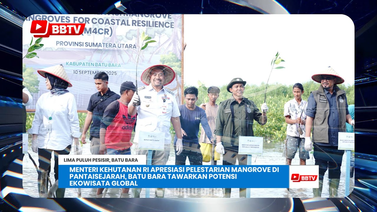 MENTERI KEHUTANAN RI APRESIASI PELESTARIAN MANGROVE DI PANTAI SEJARAH, POTENSI EKOWISATA GLOBAL