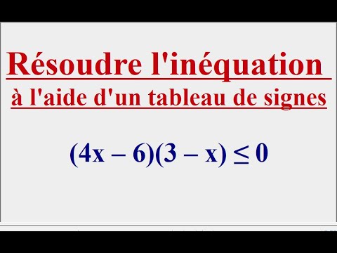 Résoudre l'inéquation à l'aide d'un tableau de signes